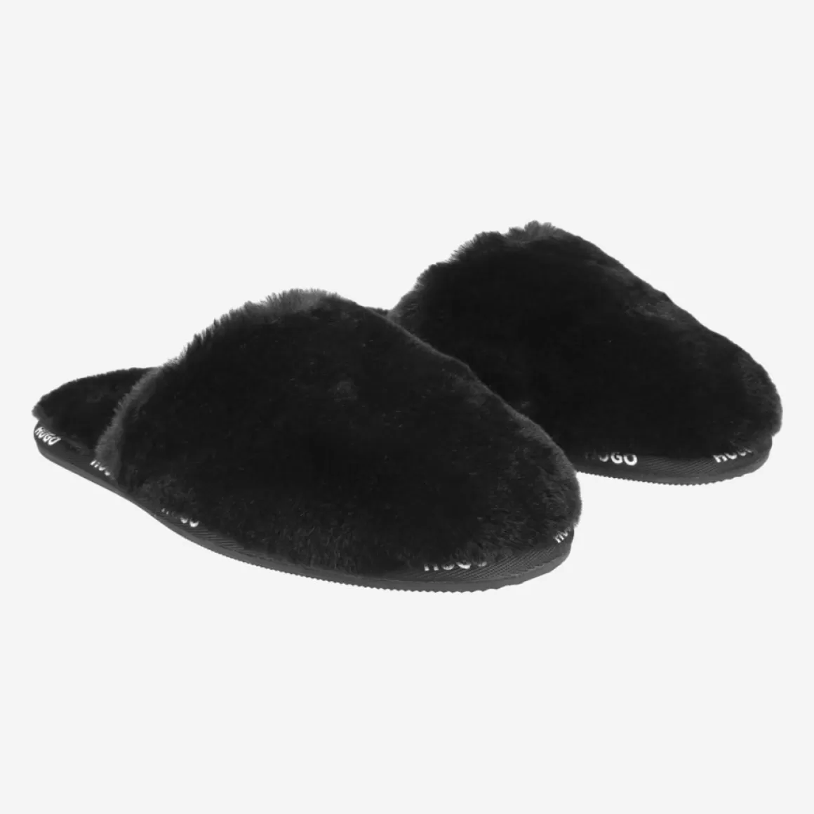 HUGO Slippers<Art.50474400 001 Cozy_Sild_Fur Black